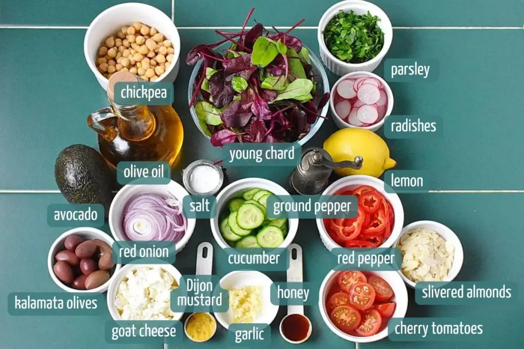 Ingredients for Easy Mediterranean Swiss Chard Salad Recipe