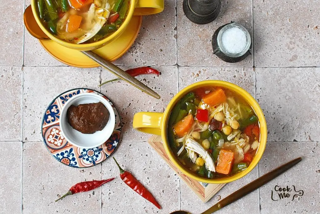 Moroccan Chicken Soup with Chickpeas and Sweet Potatoes