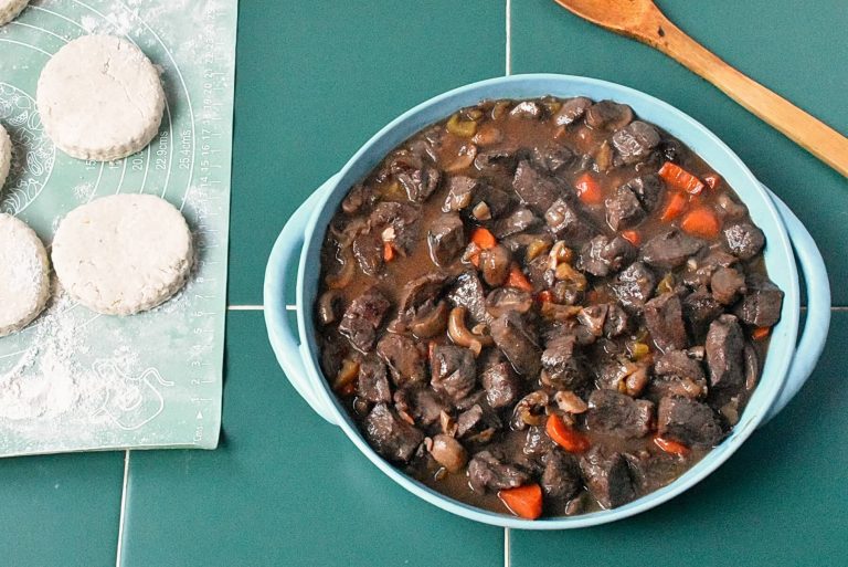 Step 14 - Mulled Wine-Braised Venison Cobbler with Cheese Scones