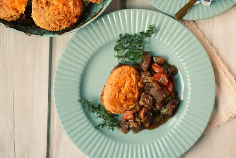 Step 17 - Mulled Wine-Braised Venison Cobbler with Cheese Scones
