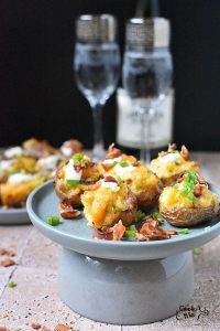 Twice Baked Potato Bites with Bacon & Cheese