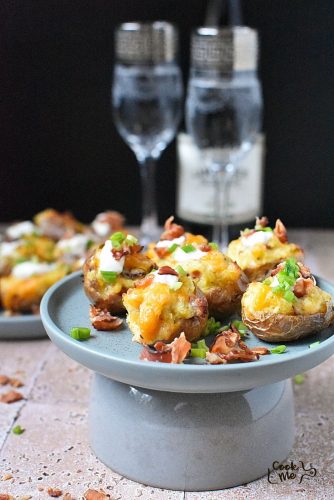 Twice Baked Potato Bites with Bacon & Cheese