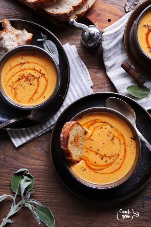 Easy Roasted Butternut Squash Feta Soup