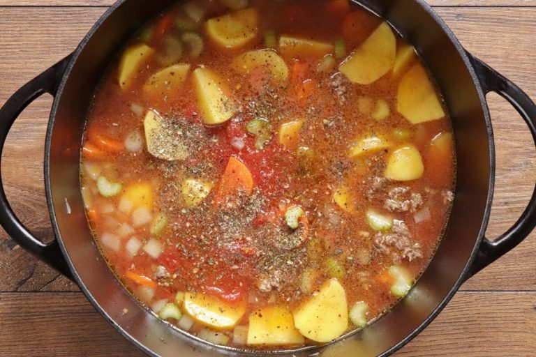 Step 2 - Simple Vegetable Hamburger Soup