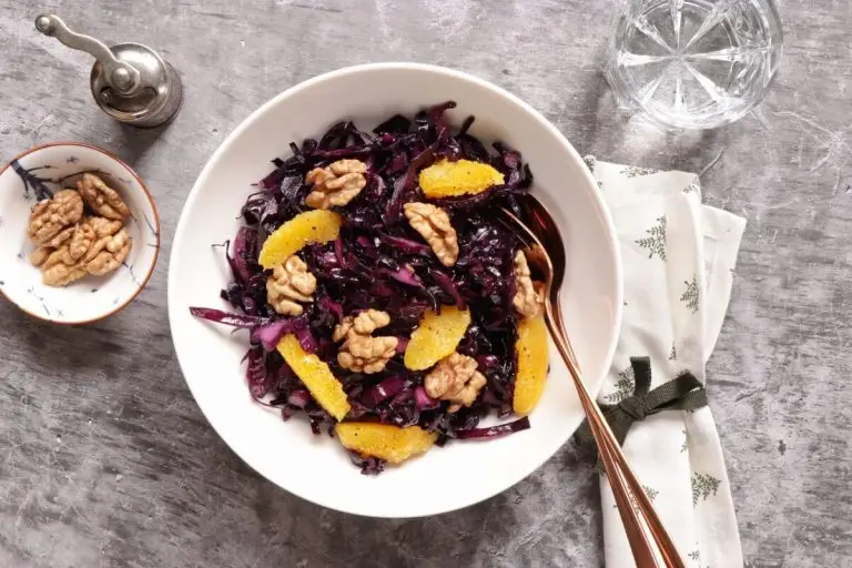 How to serve Modern Danish Red Cabbage Salad with Oranges and Nuts