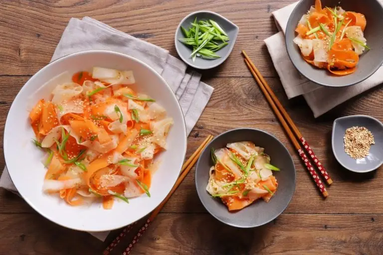 How to serve Daikon Carrot Salad with Sesame Ginger Dressing