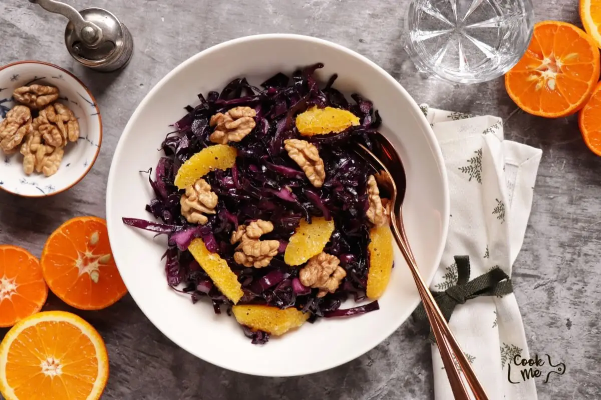 Modern Danish Red Cabbage Salad with Oranges and Nuts