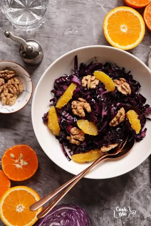 Modern Danish Red Cabbage Salad with Oranges and Nuts