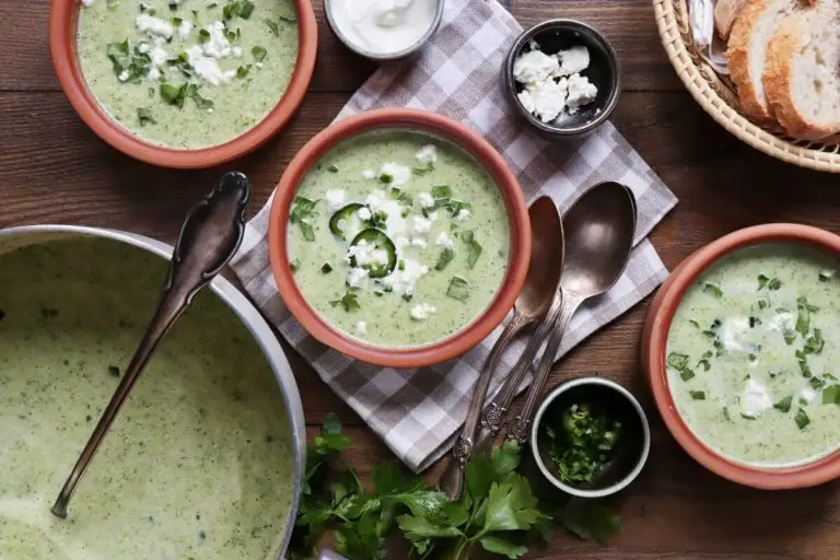 How to serve Broccoli Soup with Feta Cheese & White Beans