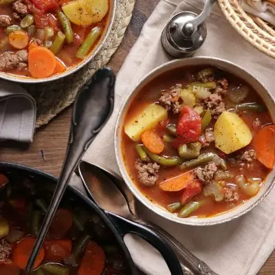 Simple Vegetable Hamburger Soup