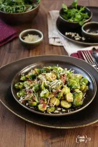 Pan Fried Brussels Sprouts with Turkey Bacon