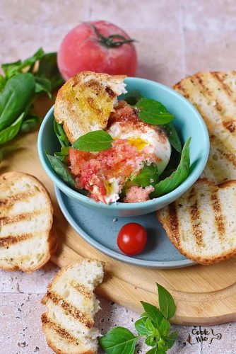 Burrata Salad with Frozen Tomato Shavings