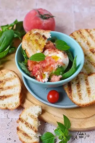 Burrata Salad with Frozen Tomato Shavings
