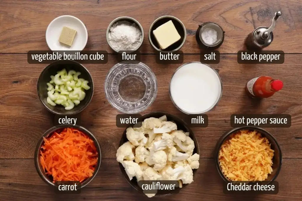 Ingredients for Easy Homemade Cauliflower Soup