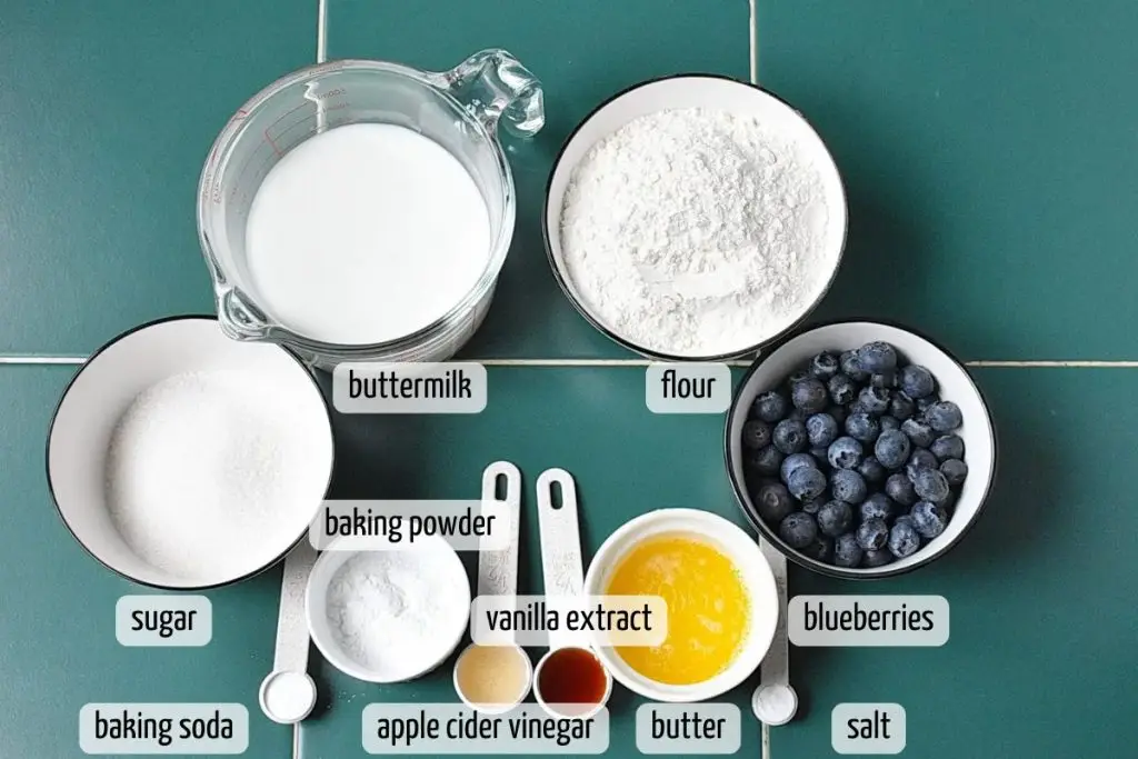 Ingredients for Egg-Free Blueberry Muffins