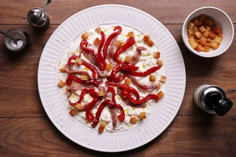 Step 3 - Stracciatella with Anchovies & Balsamic Peppers