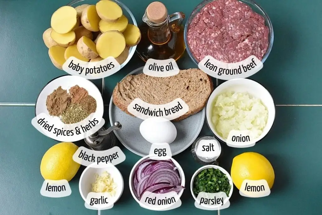 Ingredients for Baked Greek Meatballs: A Mediterranean Delight