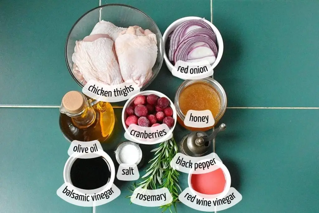 Ingredients for Cranberry Roasted Chicken
