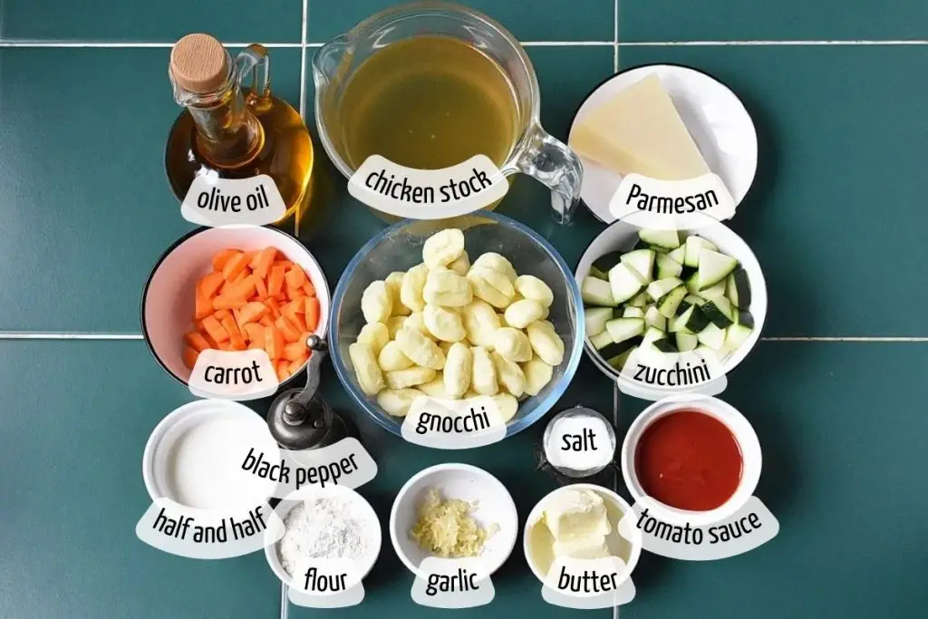 Ingredients for Gnocchi with Creamy Tomato Sauce