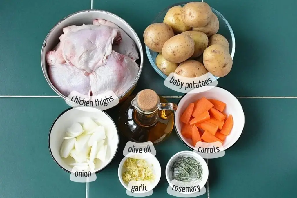 Ingredients for One-Pan Garlic Roasted Chicken and Potatoes Recipe
