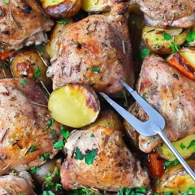 One-Pan Garlic Roasted Chicken and Potatoes Recipe