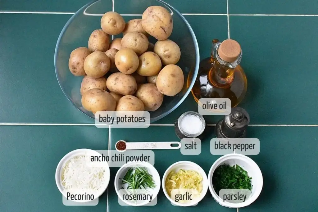 Ingredients for Perfectly Crispy Garlic and Rosemary Potatoes