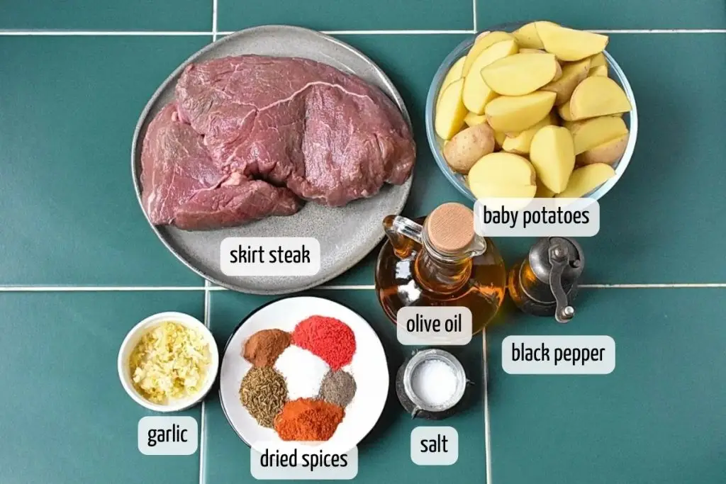 Ingredients for Roasted Southwestern Steak and Baby Potatoes