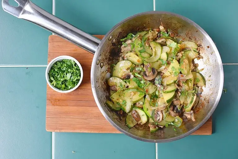 Step 4 - Sauteed Mushrooms and Zucchini