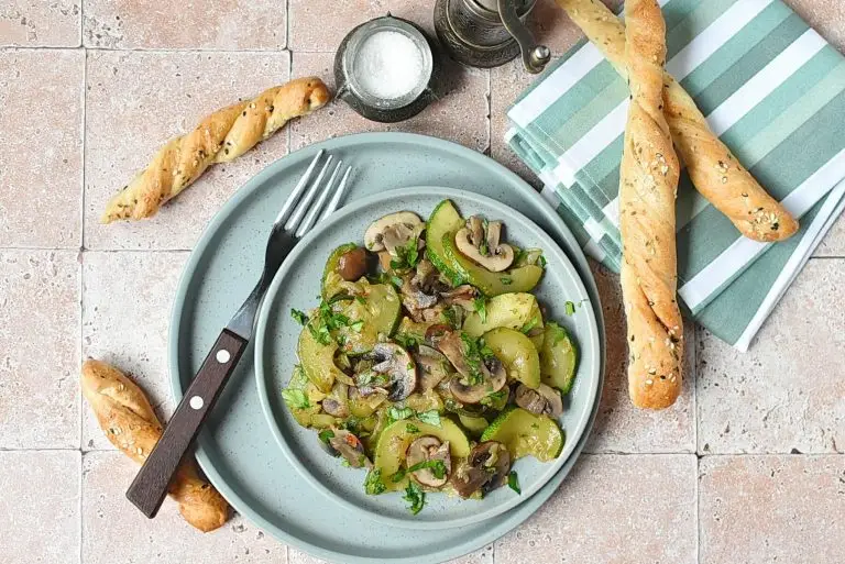 Step 5 - Sauteed Mushrooms and Zucchini