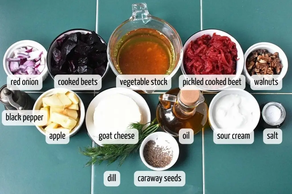Ingredients for Scandinavian Beet and Apple Soup: A Flavorful Twist