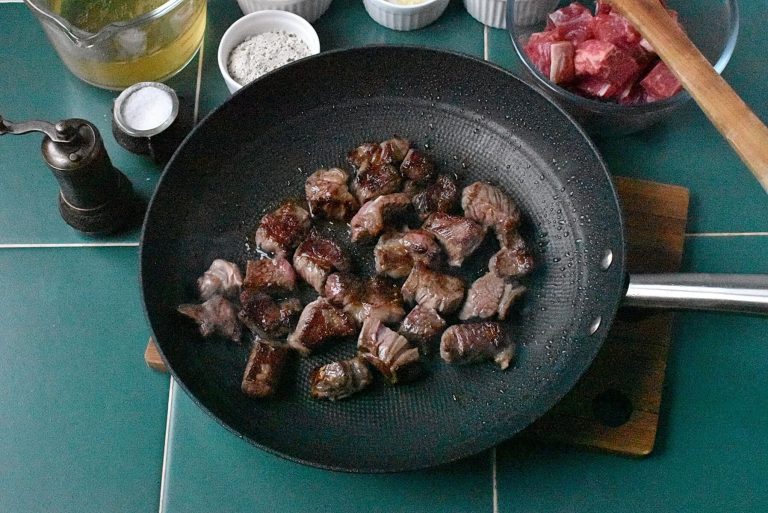 Step 1 - Slow Cooker Steak Bites