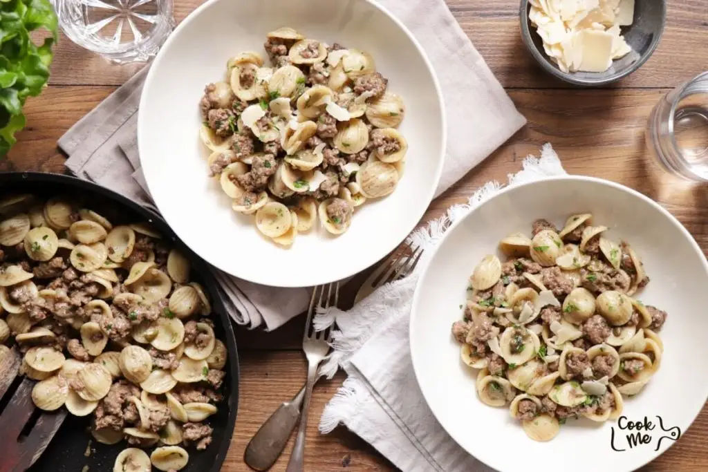 Veal & Orecchiette with Capers and White Wine