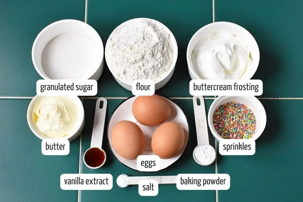 Ingredients for Butterfly Cupcakes