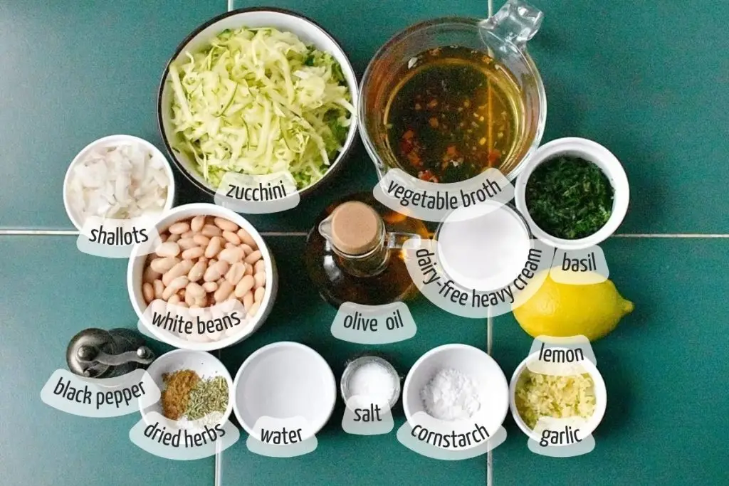 Ingredients for Creamy Zucchini and Lemon White Beans