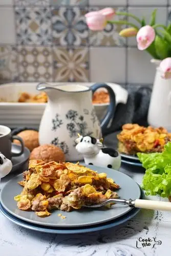 Eggless Breakfast Casserole with Sausage