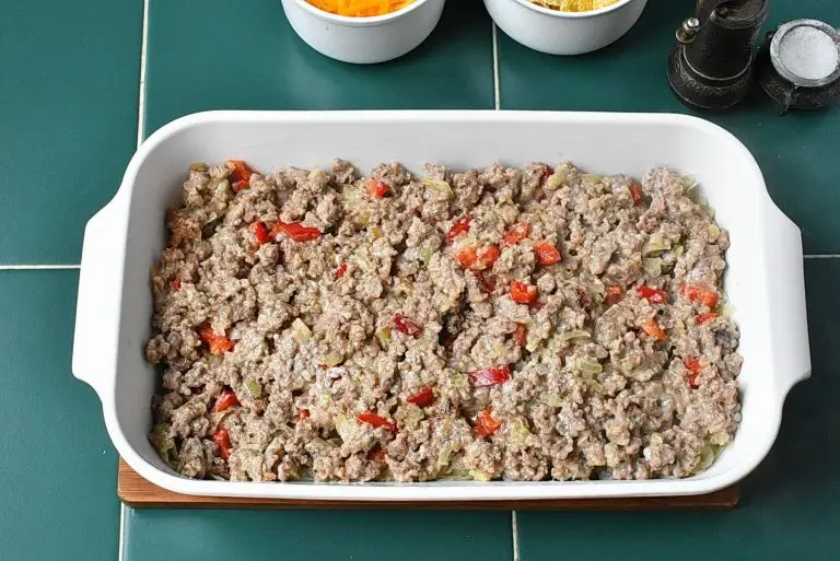 Step 7 - Eggless Breakfast Casserole with Sausage