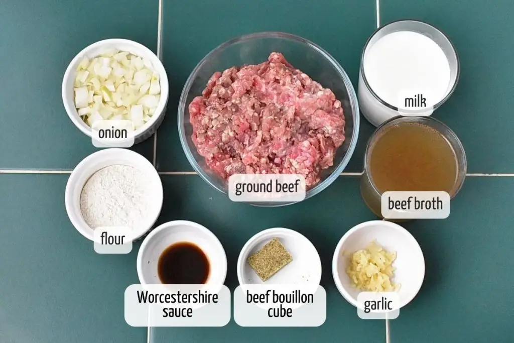 Ingredients for Hamburger Gravy Recipe