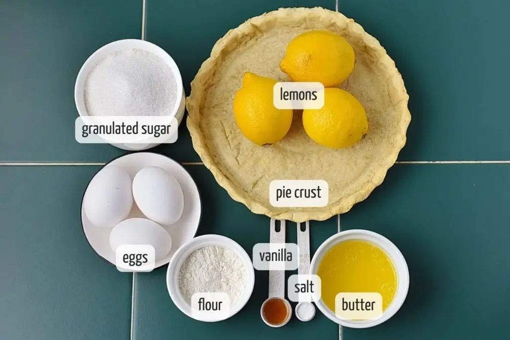 Ingredients for Lemon Curd Pie