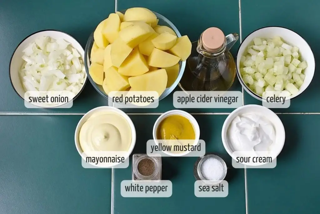 Ingredients for Potato Salad Recipe without Egg