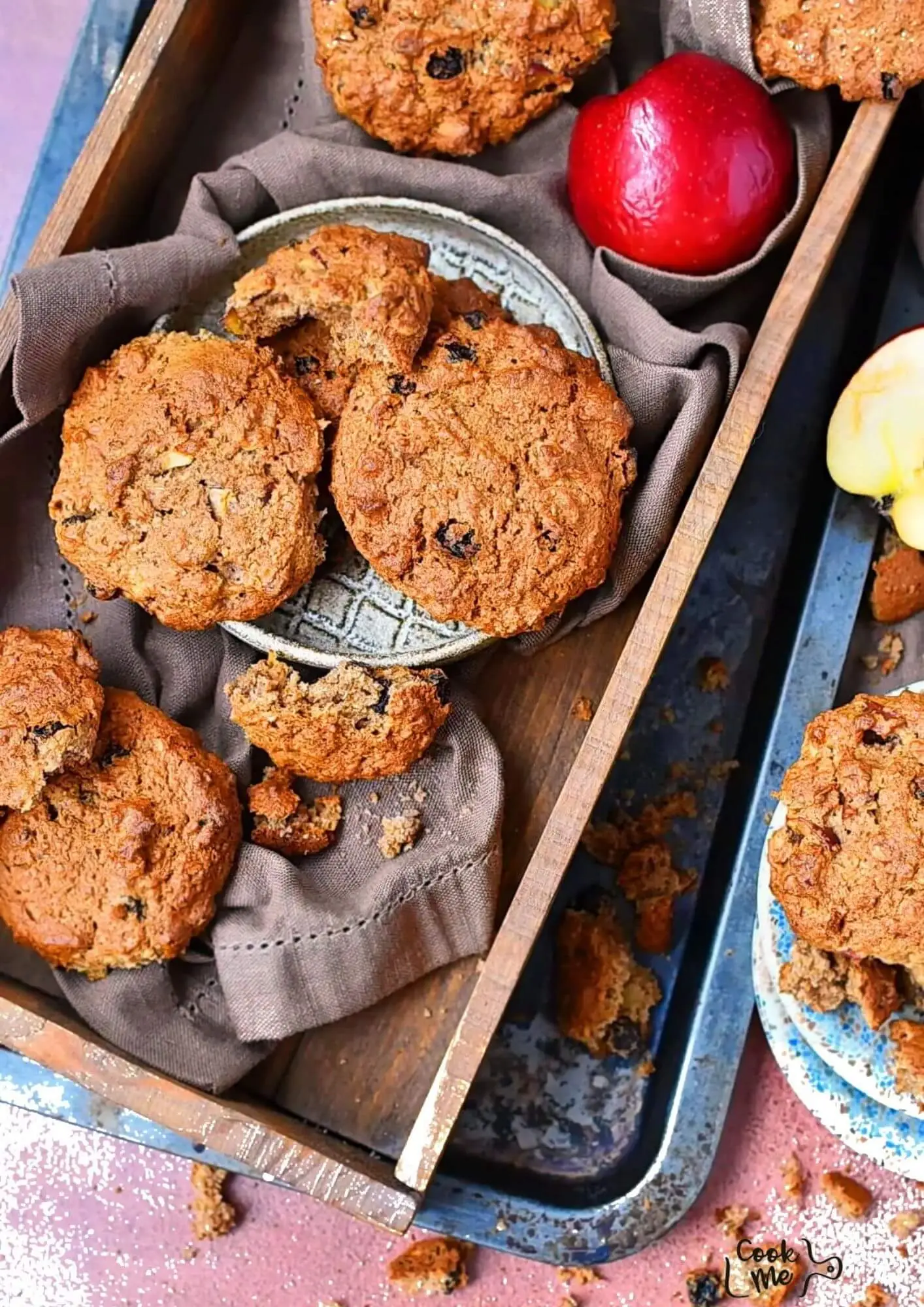 Vegan Oatmeal Apple Cookies