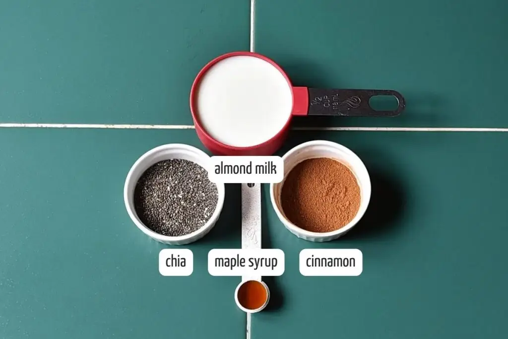 Ingredients for Vegan Chia Seed Pudding