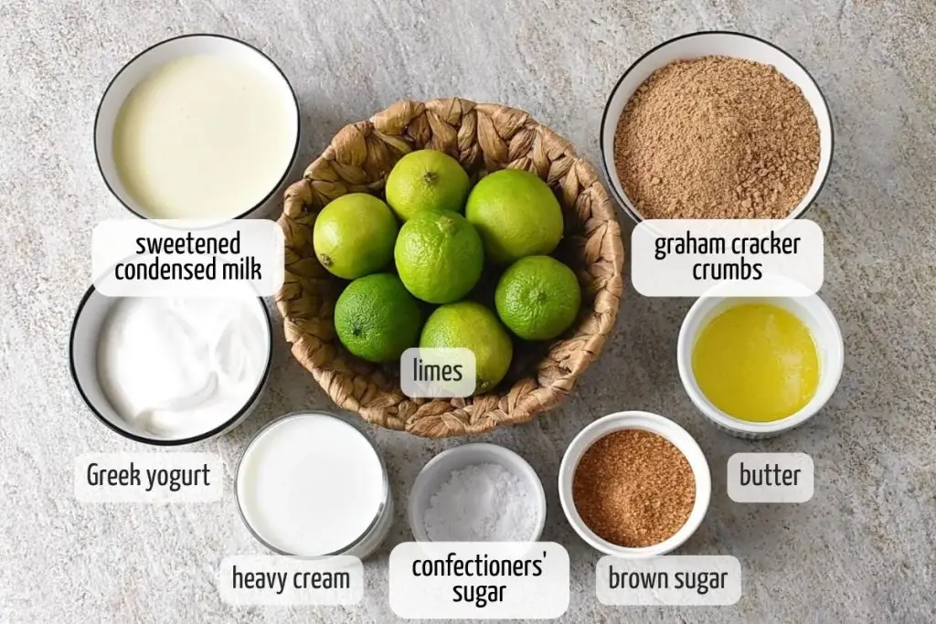 Ingredients for Easy Key Lime Pie Recipe