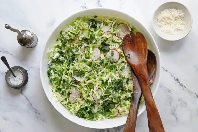 Step 1 - Easter Pea Salad with Cabbage and Parmesan