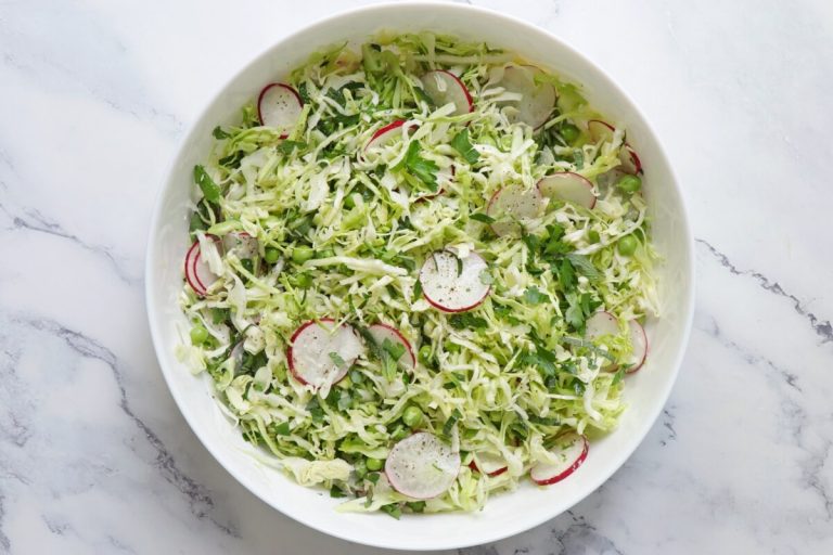 Step 2 - Easter Pea Salad with Cabbage and Parmesan