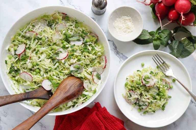 Step 4 - Easter Pea Salad with Cabbage and Parmesan