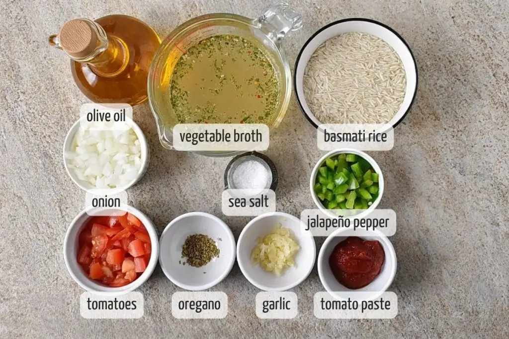 Ingredients for Spanish Rice Recipe
