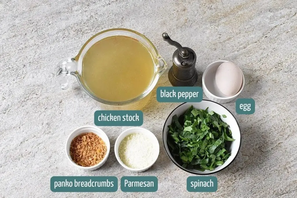 Ingredients for Stracciatella Soup (Italian Egg Drop Soup)