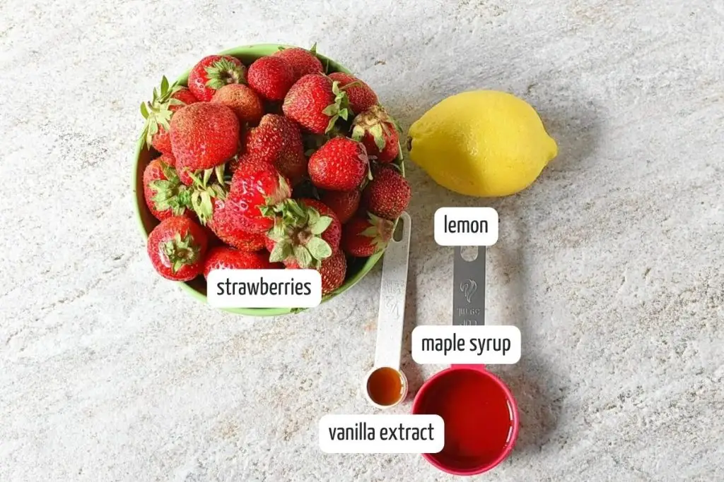 Ingredients for Strawberry Compote