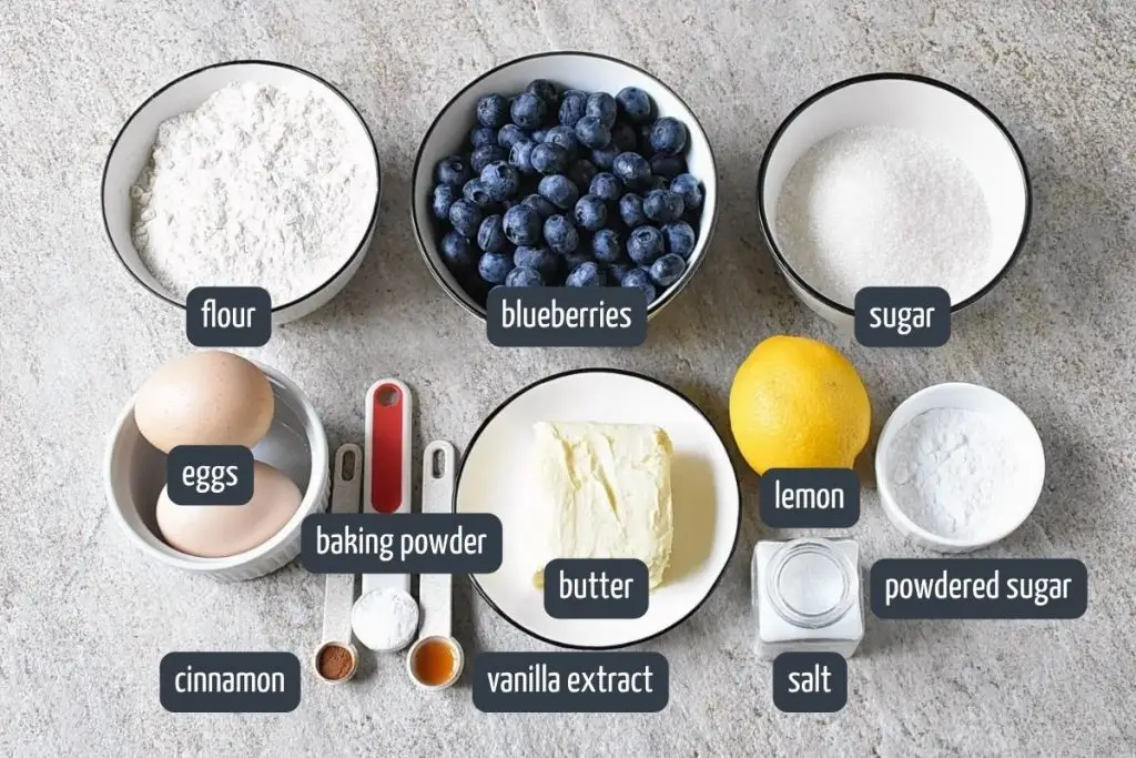 Ingredients for Blueberry Cake