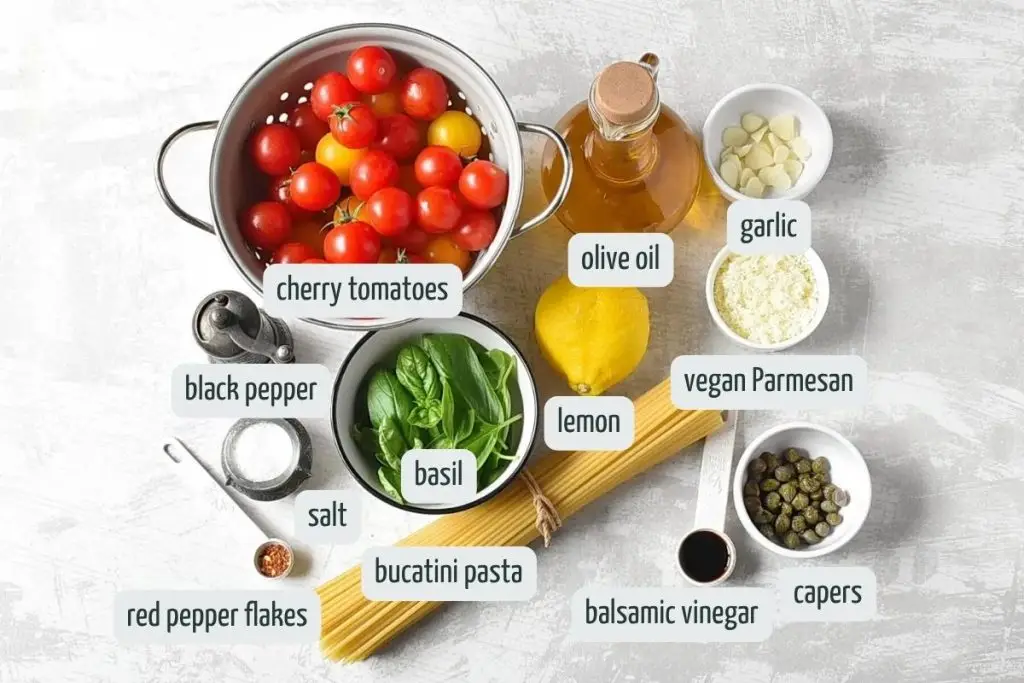 Ingredients for Cherry Tomato Pasta